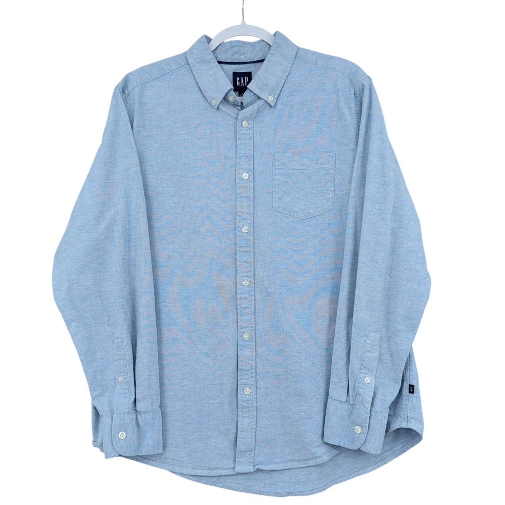 GAP Button Down Shirt Mens L Cotton Spandex Blue